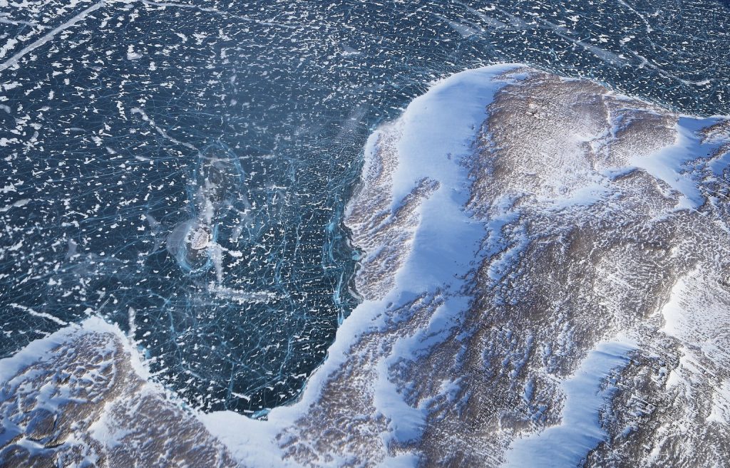 Baffin Island ice. NASA photo.